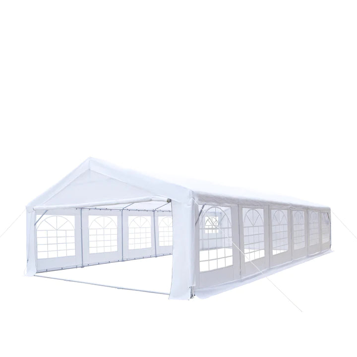 New 20' x 40' Heavy Duty Outdoor Party Tent with Removable Sidewalls and Roll-Up Doors, 11 oz PE Cover, 6’6” Overhead, 10’ Peak Ceiling