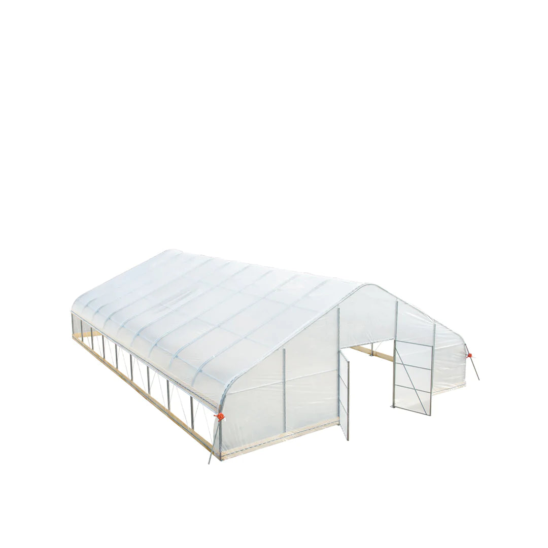 New 30’ x 40’ Tunnel Greenhouse Grow Tent w/6 Mil Clear EVA Plastic Film, Cold Frame, Hand Crank Roll-Up Sides, Peak Ceiling Roof