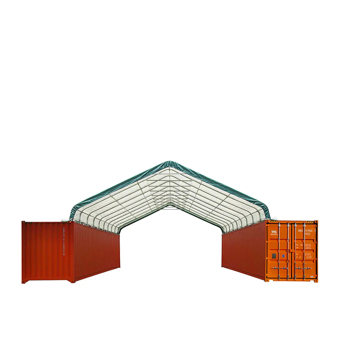 New 30' x 40' PVC Fabric Container Peak Roof Shelter Pro Series, Fire Retardant, Water Resistant, UV Protected