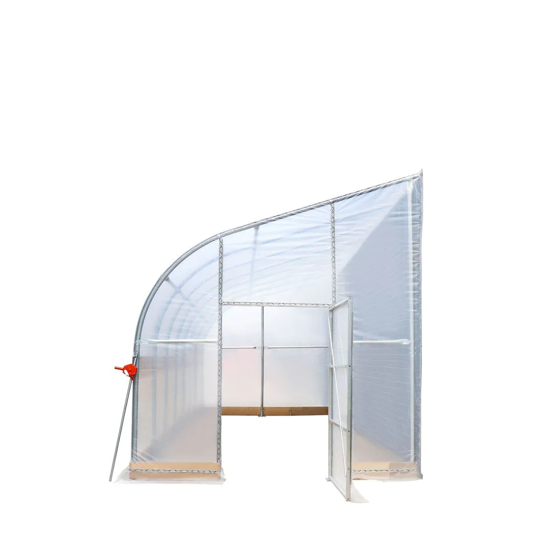 New 10’ x 30’ Lean-To Greenhouse Grow Tent w/6 Mil Clear EVA Plastic Film, Cold Frame, Hand Crank Roll-Up Side, 6-½’ Sidewall