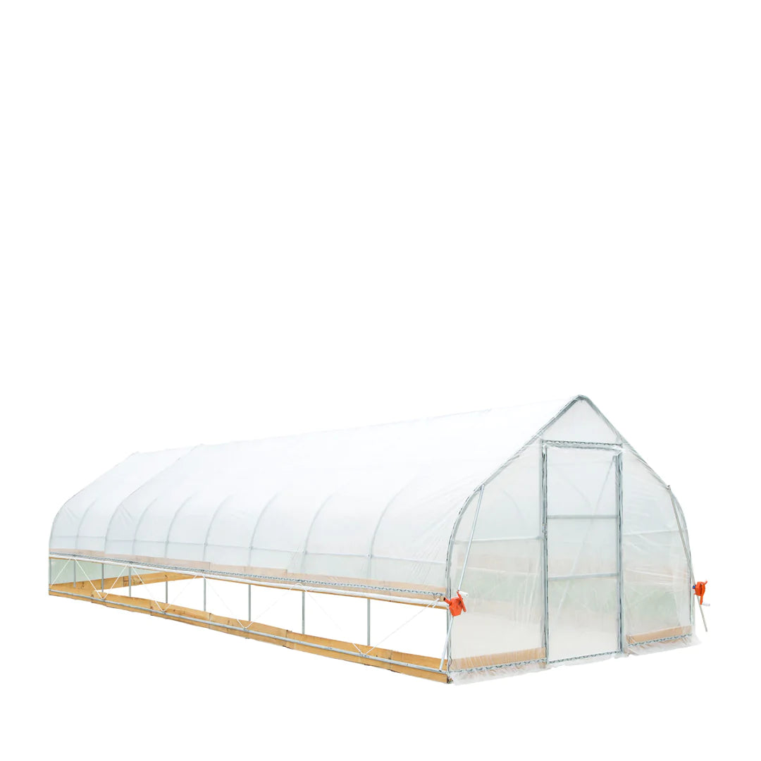 New 12’ x 40’ Tunnel Greenhouse Grow Tent w/6 Mil Clear EVA Plastic Film, Cold Frame, Hand Crank Roll-Up Sides, Peak Ceiling Roof