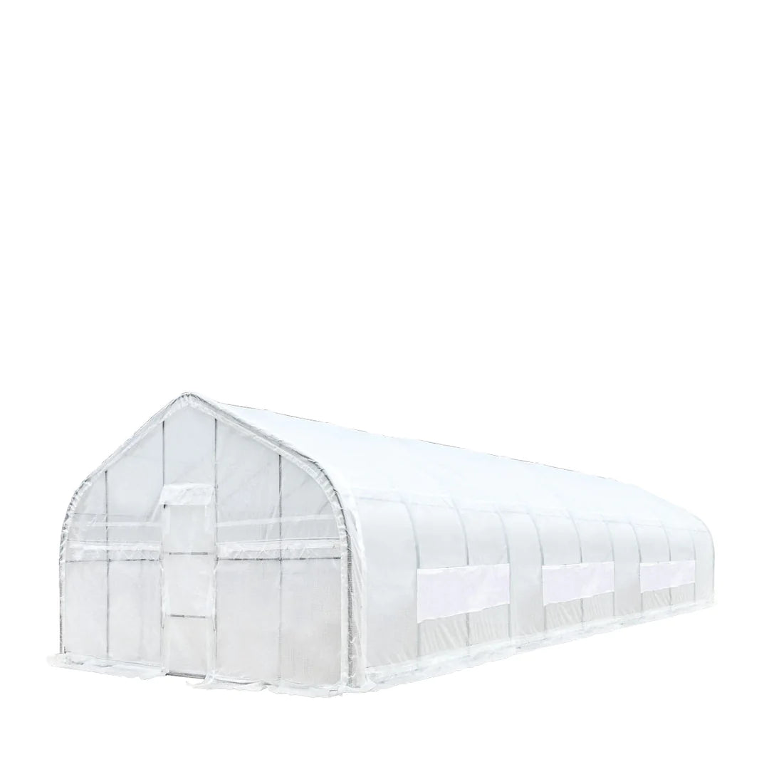 New 20’ x 50’ Tunnel Greenhouse Grow Tent w/12 Mil Ripstop Leno Mesh Cover, Cold Frame, Roll-up Windows, Peak Ceiling Roof