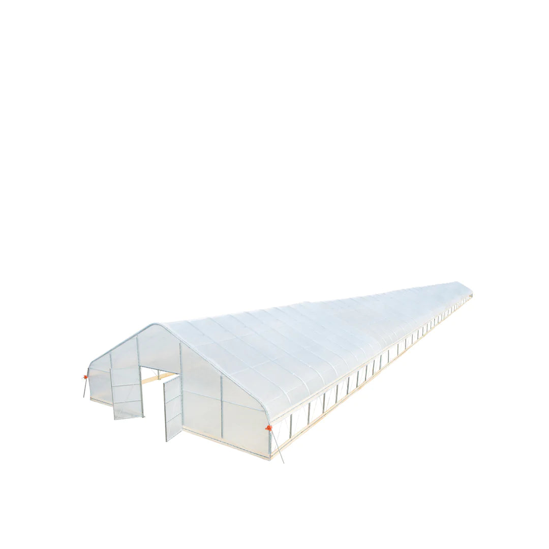 New 30’ x 150’ Tunnel Greenhouse Grow Tent w/6 Mil Clear EVA Plastic Film, Cold Frame, Hand Crank Roll-Up Sides, Peak Ceiling Roof