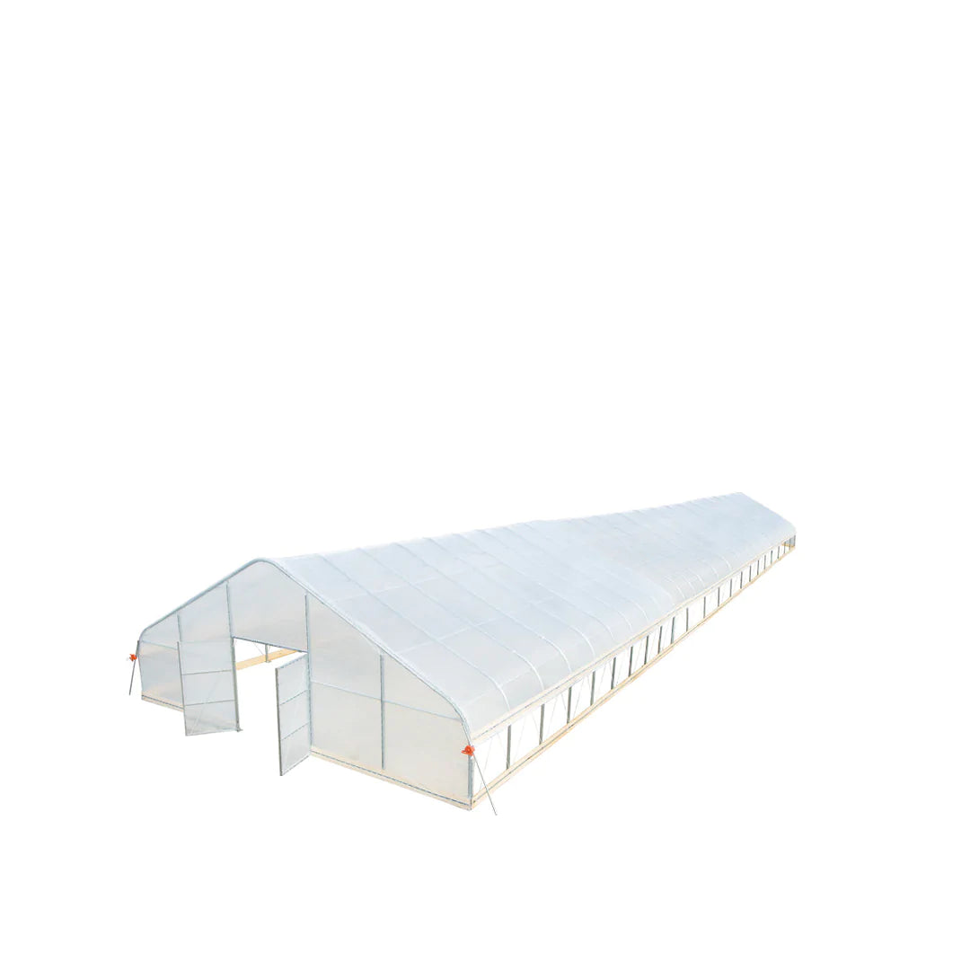 New 30’ x 100’ Tunnel Greenhouse Grow Tent w/6 Mil Clear EVA Plastic Film, Cold Frame, Hand Crank Roll-Up Sides, Peak Ceiling Roof