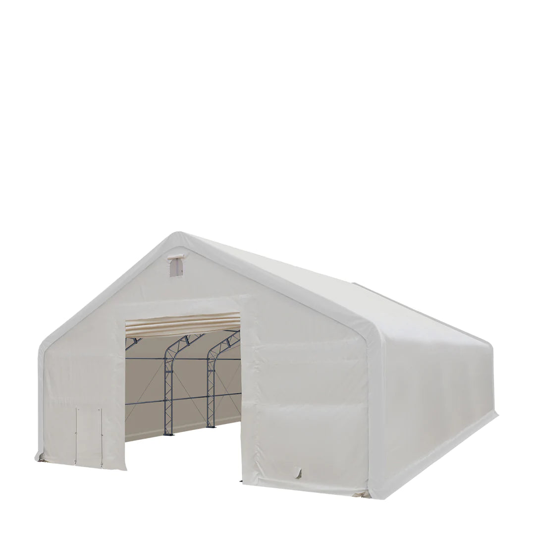 New 40' x 40' Dual Truss Storage Shelter with Heavy Duty 21 oz PVC Cover & Drive Through Doors