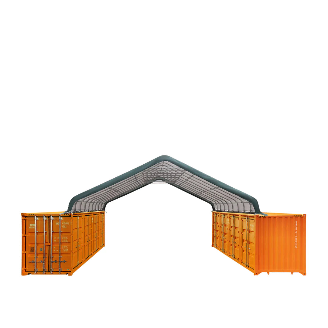 New 30' x 40' PE Fabric Pro Series Container Peak Roof Shelter, Fire Retardant, Water Resistant, UV Protected