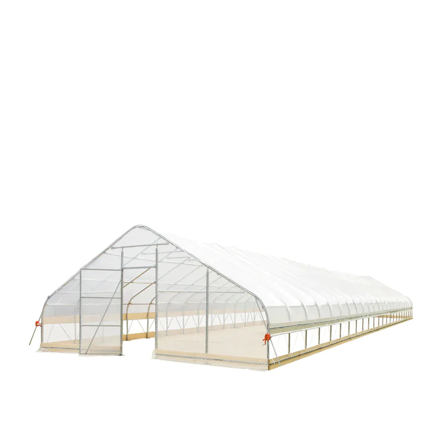 New 25’ x 100’ Tunnel Greenhouse Grow Tent w/6 Mil Clear EVA Plastic Film, Cold Frame, Hand Crank Roll-Up Sides, Peak Ceiling Roof