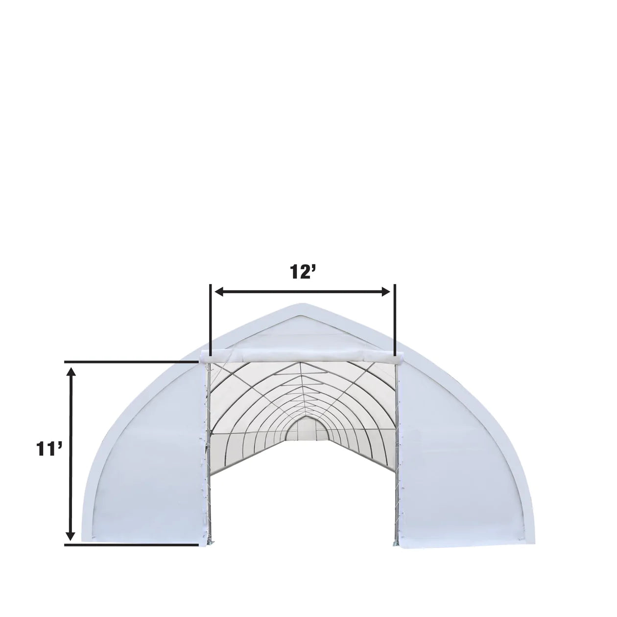 New 30' x 80' Peak Ceiling Storage Shelter with Heavy Duty 17 oz PVC Cover & Drive Through Doors