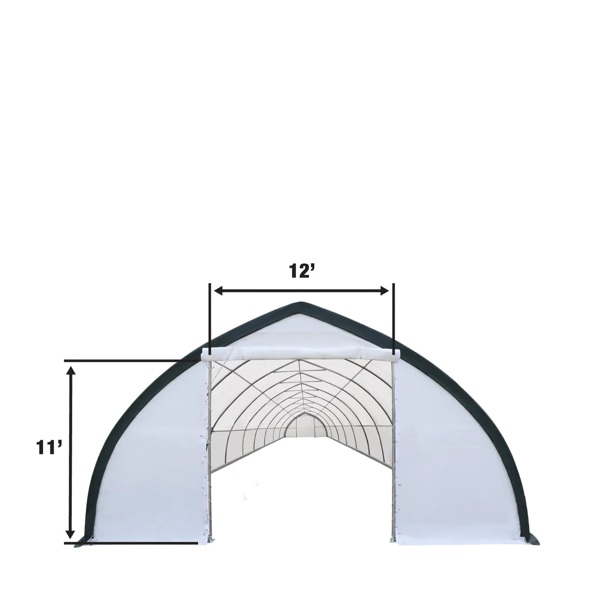 New 30' x 80' Peak Ceiling Storage Shelter with Heavy Duty 11 oz PE Cover & Drive Through Doors