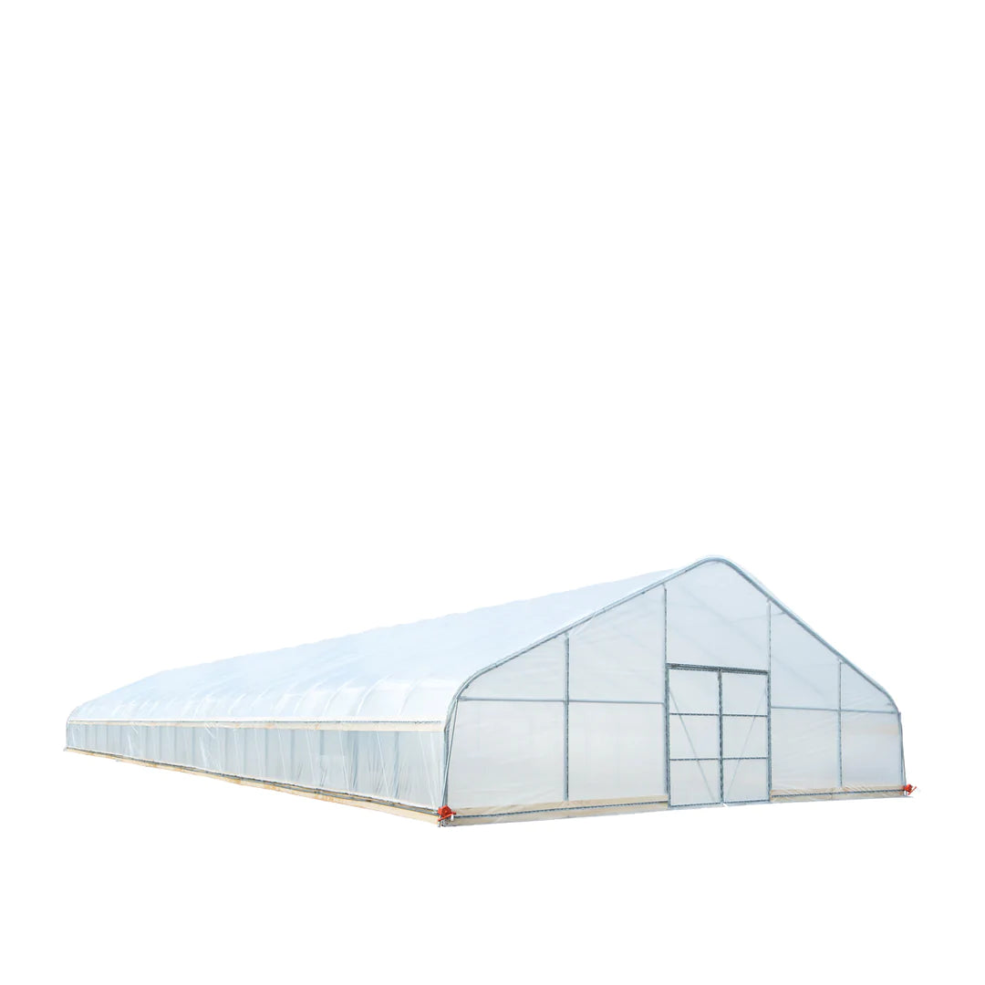 New 30’ x 80’ Tunnel Greenhouse Grow Tent w/6 Mil Clear EVA Plastic Film, Cold Frame, Hand Crank Roll-Up Sides, Peak Ceiling Roof