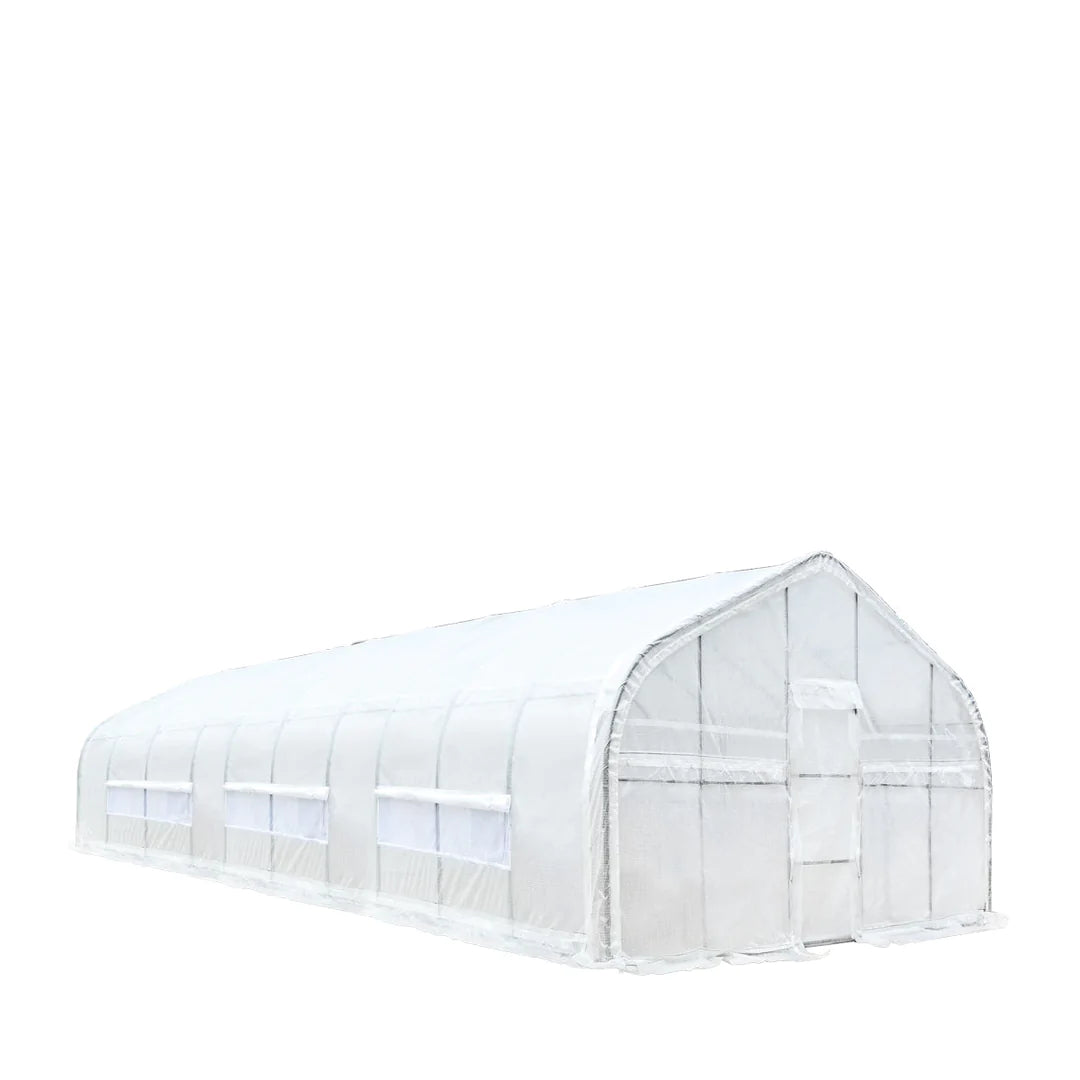 New 20’ x 50’ Tunnel Greenhouse Grow Tent w/12 Mil Ripstop Leno Mesh Cover, Cold Frame, Roll-up Windows, Peak Ceiling Roof