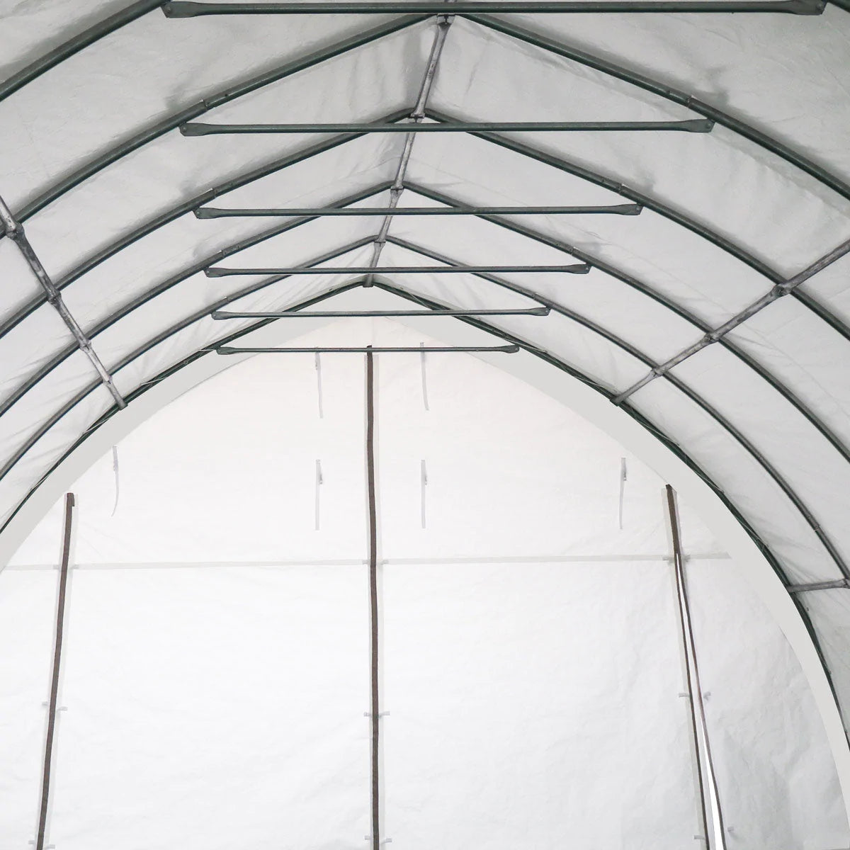 New 20' x 30' Arch Wall Peak Ceiling Storage Shelter with Heavy Duty 17 oz PVC Cover & Drive Through Doors