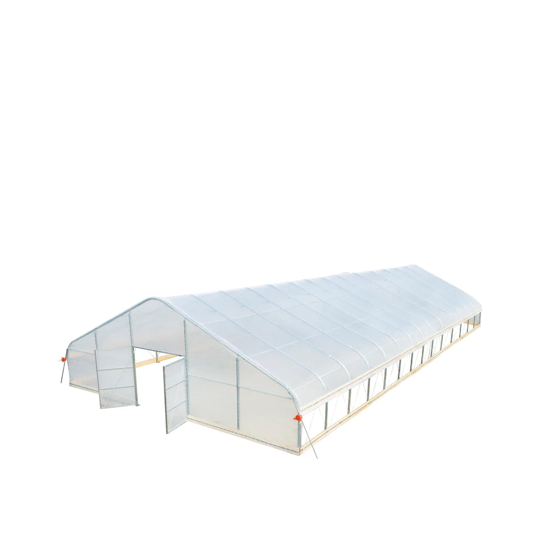 New 30’ x 60’ Tunnel Greenhouse Grow Tent w/6 Mil Clear EVA Plastic Film, Cold Frame, Hand Crank Roll-Up Sides, Peak Ceiling Roof