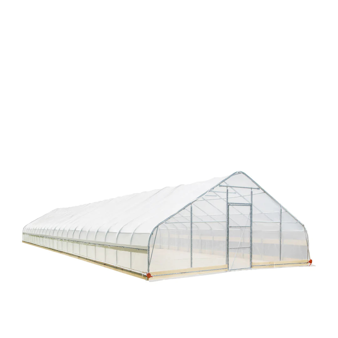 New 25’ x 100’ Tunnel Greenhouse Grow Tent w/6 Mil Clear EVA Plastic Film, Cold Frame, Hand Crank Roll-Up Sides, Peak Ceiling Roof