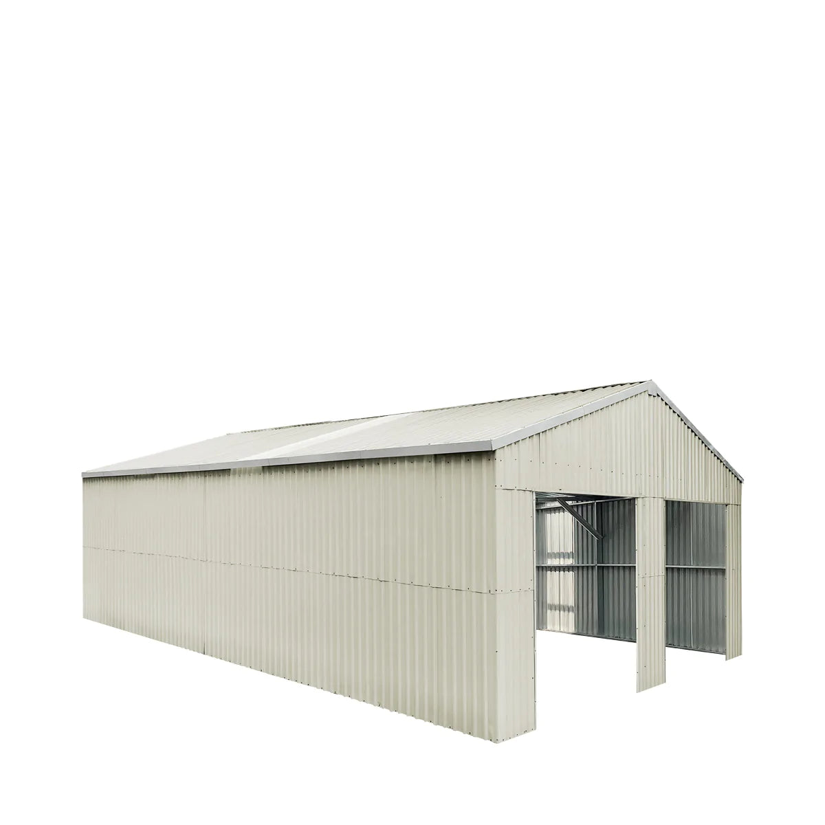 New 25’ x 41’ Double Garage Metal Barn Shed with Side Entry Door, 1025 Sq-Ft Floor Space, 9’8” Eave Height, 27 GA Metal, Skylights, 4/12 Roof Pitch