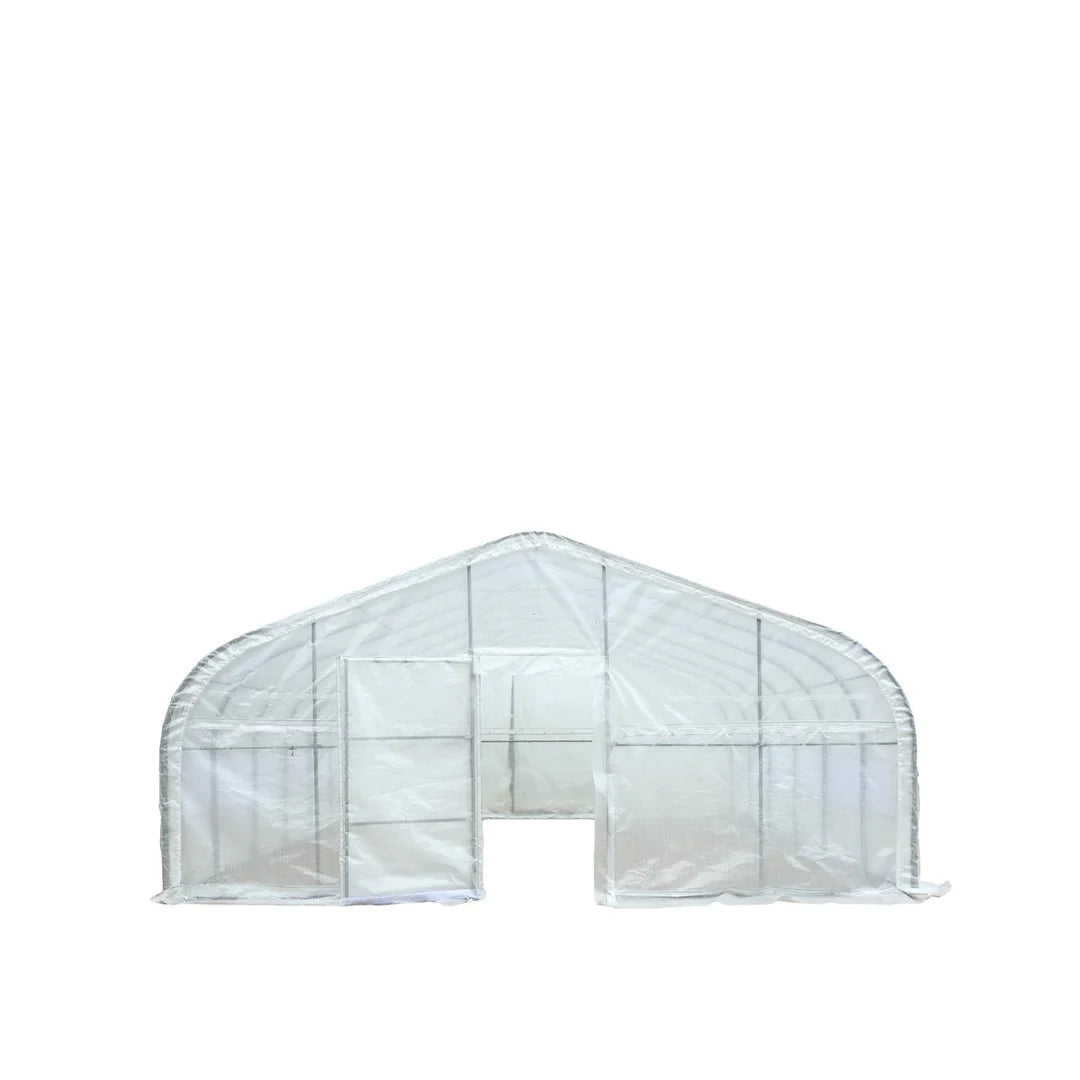 New 20’ x 30’ Tunnel Greenhouse Grow Tent w/12 Mil Ripstop Leno Mesh Cover, Cold Frame, Roll-up Windows, Peak Ceiling Roof