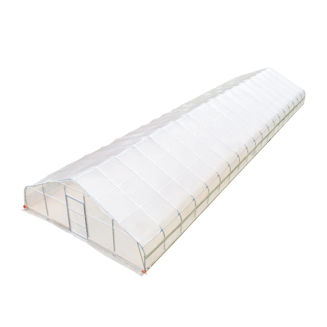 New 25’ x 80’ Tunnel Greenhouse Grow Tent w/6 Mil Clear EVA Plastic Film, Cold Frame, Hand Crank Roll-Up Sides, Peak Ceiling Roof