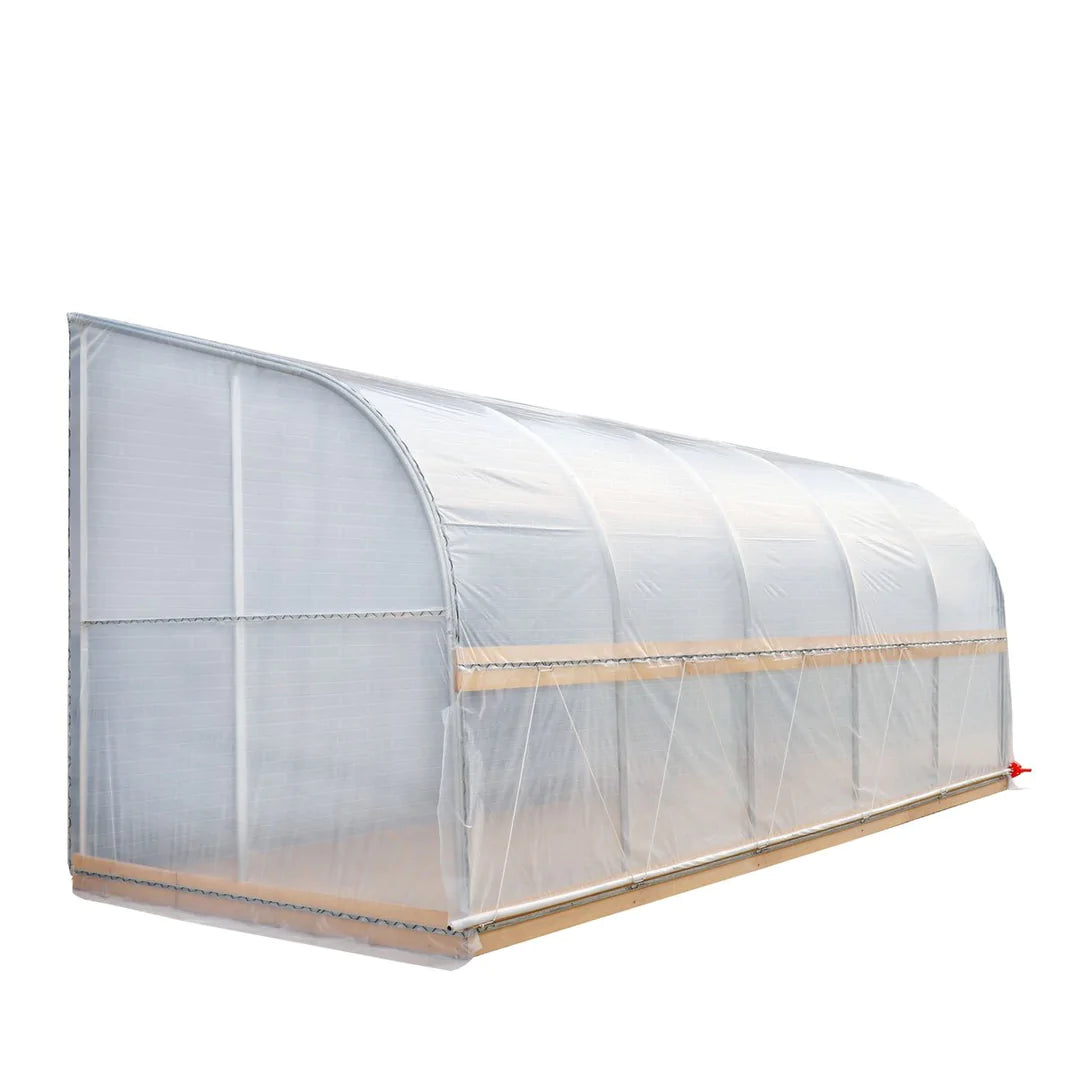 New 10’ x 20’ Lean-To Greenhouse Grow Tent w/6 Mil Clear EVA Plastic Film, Cold Frame, Hand Crank Roll-Up Side, 6-½’ Sidewall