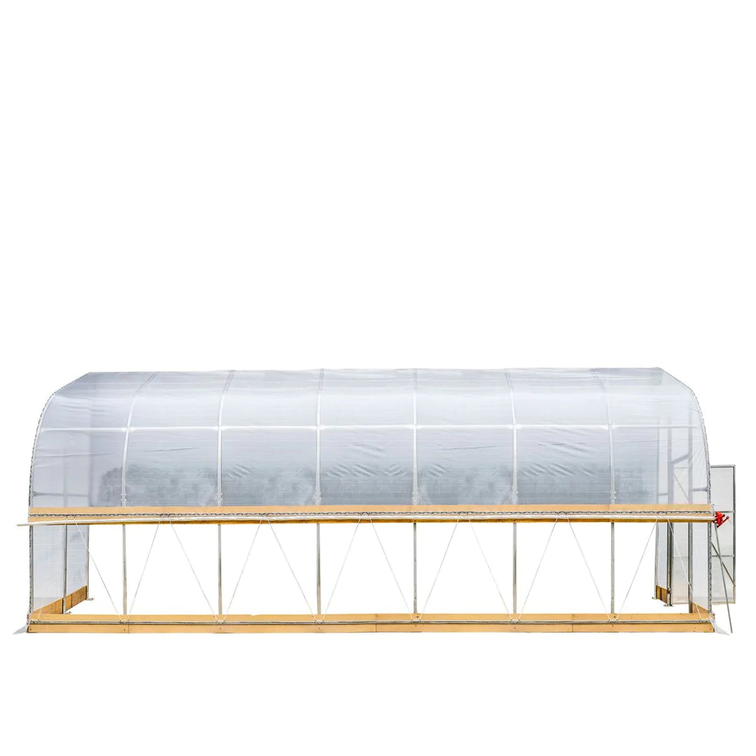 New 10’ x 30’ Lean-To Greenhouse Grow Tent w/6 Mil Clear EVA Plastic Film, Cold Frame, Hand Crank Roll-Up Side, 6-½’ Sidewall