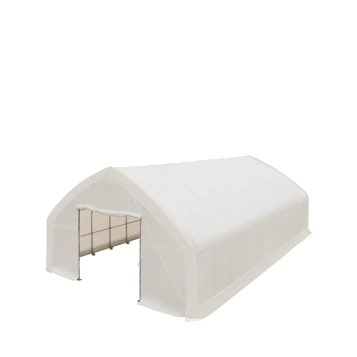 New 30' x 50' Straight Wall Peak Ceiling Storage Shelter with Heavy Duty 17 oz PVC Cover & Drive Through Doors