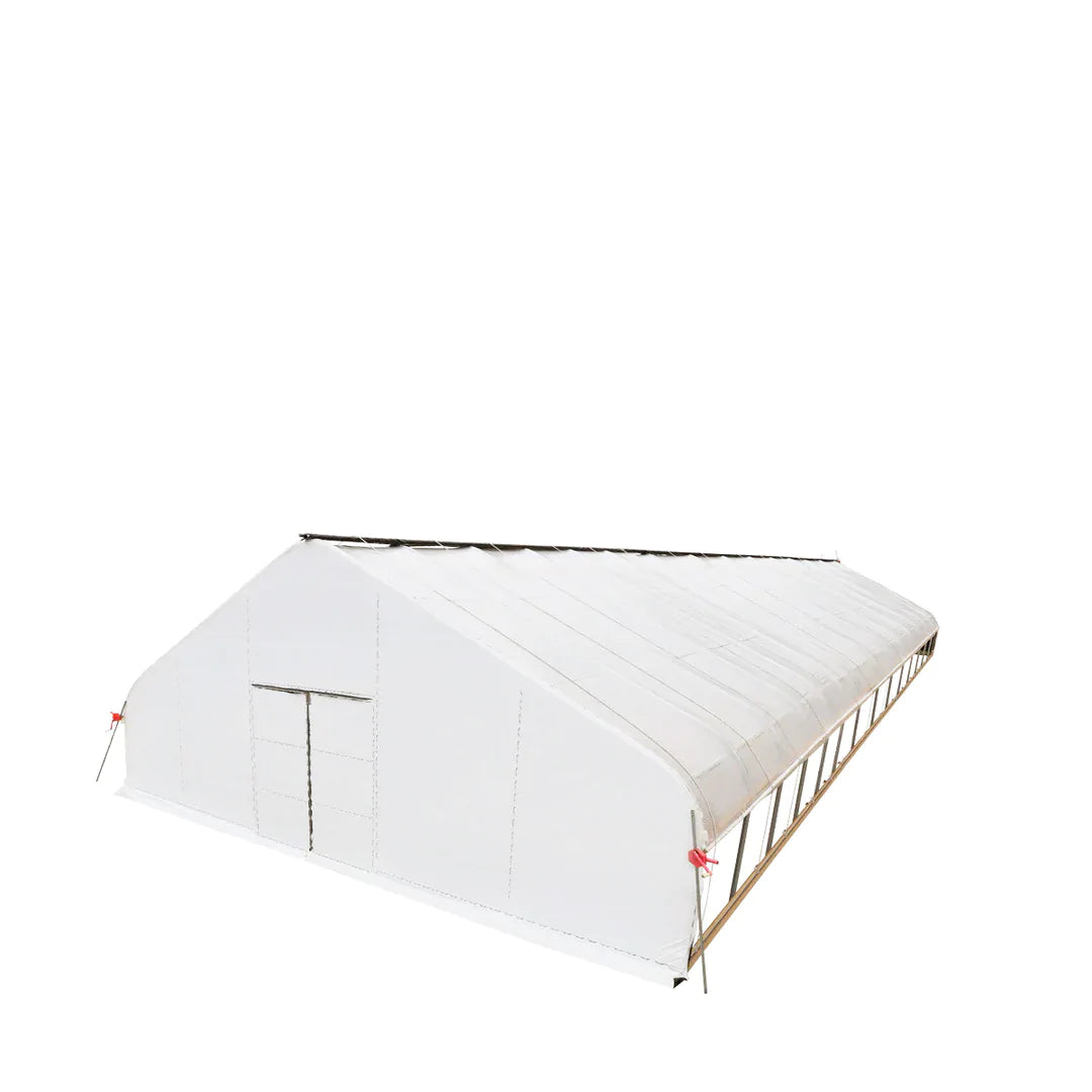 New Pro Series 30’ x 60’ Light Deprivation Two Layer Cover Greenhouse Grow Tent, 6-mil Blackout Tarp and Clear Film, Cold Frame, Hand Crank Roll-Up Sides, Peak Ceiling Roof