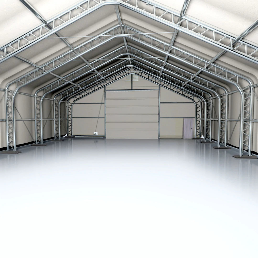 New Pro Series 40' x 80' Dual Truss Storage Shelter with Heavy Duty 21 oz PVC Cover & Drive Through Doors