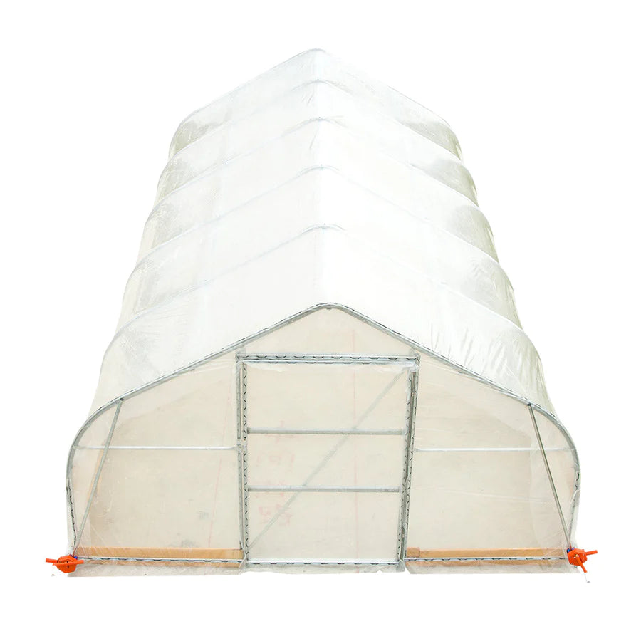 New 12’ x 20’ Tunnel Greenhouse Grow Tent w/6 Mil Clear EVA Plastic Film, Cold Frame, Hand Crank Roll-Up Sides, Peak Ceiling Roof