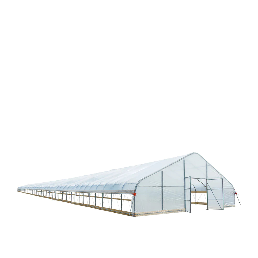 New 30’ x 150’ Tunnel Greenhouse Grow Tent w/6 Mil Clear EVA Plastic Film, Cold Frame, Hand Crank Roll-Up Sides, Peak Ceiling Roof