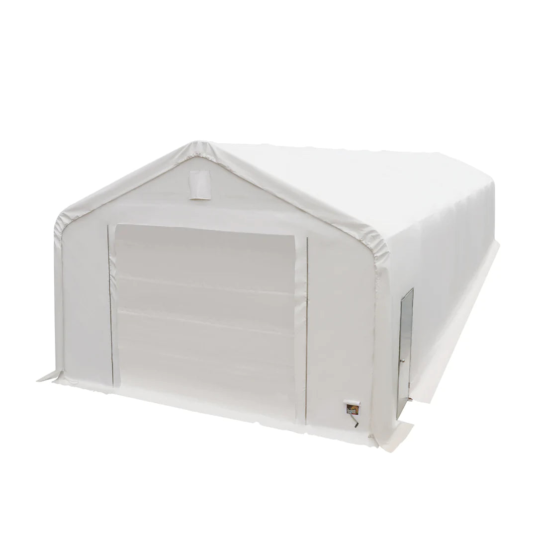 New Pro Series 20' x 63' Dual Truss Storage Shelter with Heavy Duty 17 oz PVC Cover & Drive Through Doors