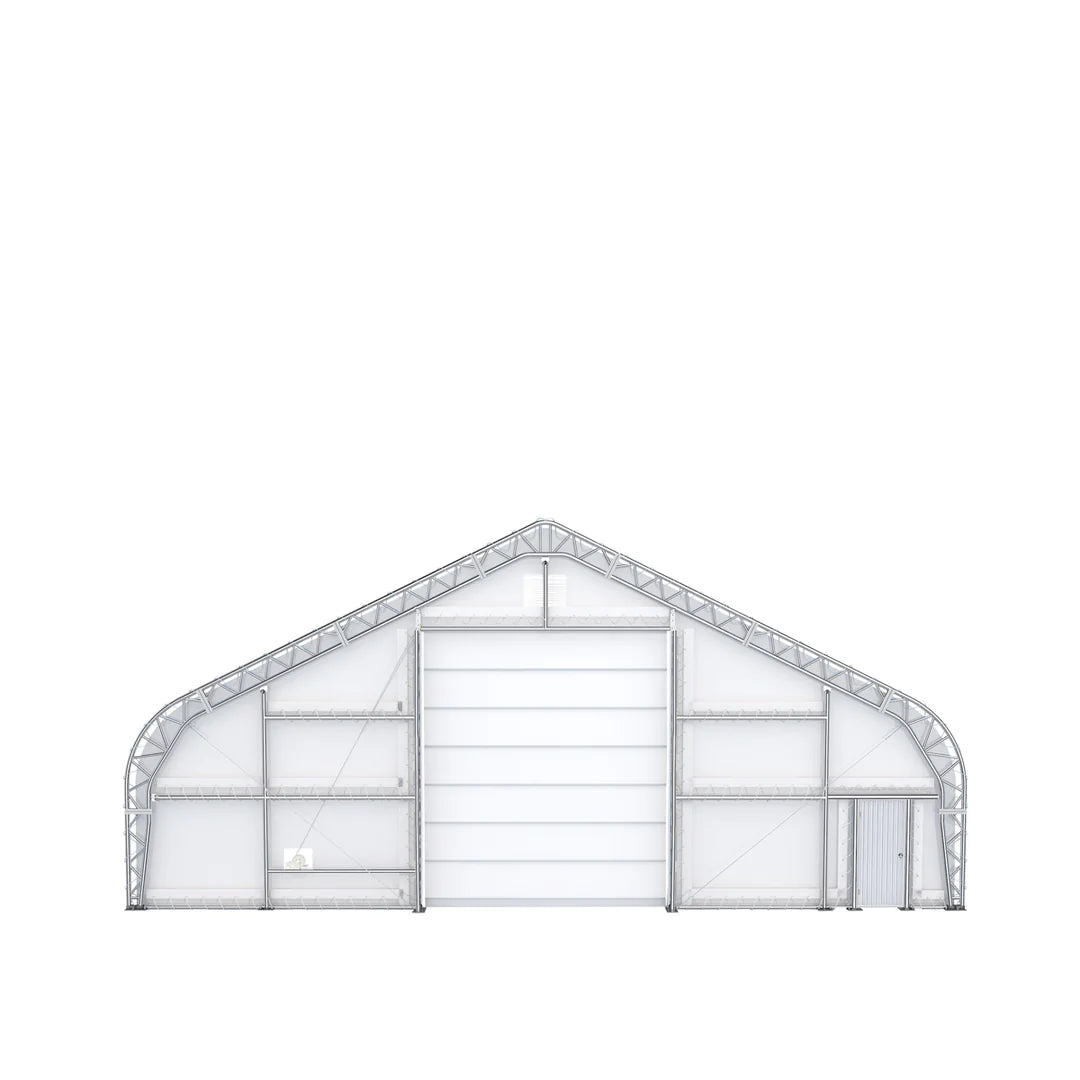 New Pro Series 50' x 150' Dual Truss Storage Shelter with Heavy Duty 32 oz PVC Cover & Drive Through Doors