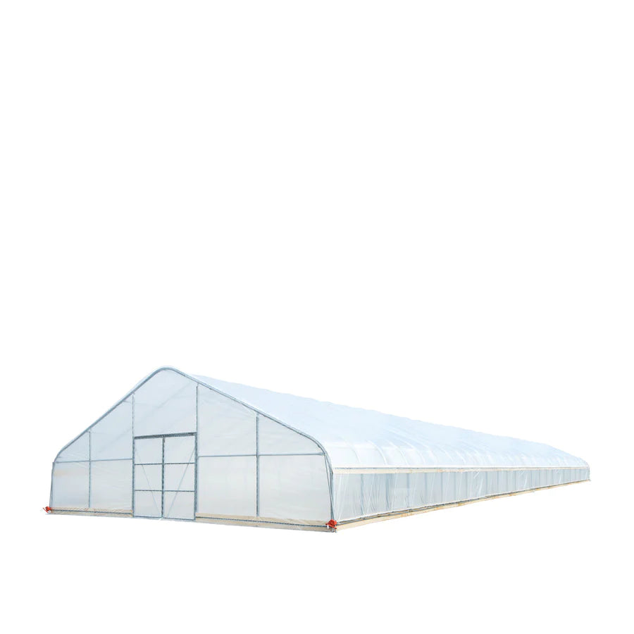 New 30’ x 100’ Tunnel Greenhouse Grow Tent w/6 Mil Clear EVA Plastic Film, Cold Frame, Hand Crank Roll-Up Sides, Peak Ceiling Roof