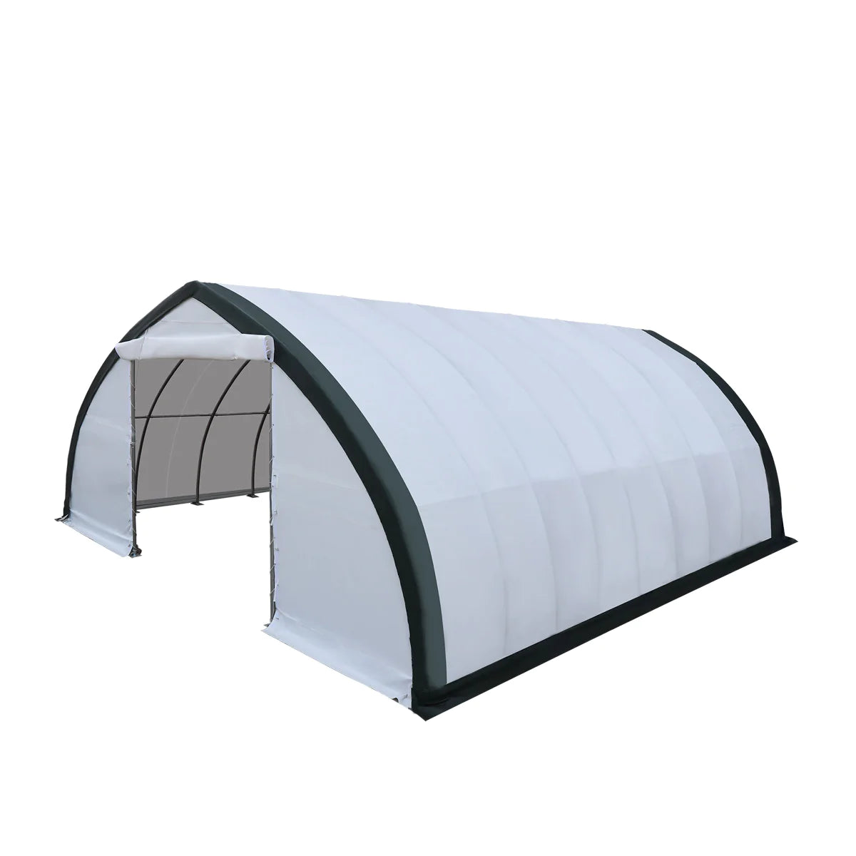 New 30' x 40' Peak Ceiling Storage Shelter with Heavy Duty 11 oz PE Cover & Drive Through Doors