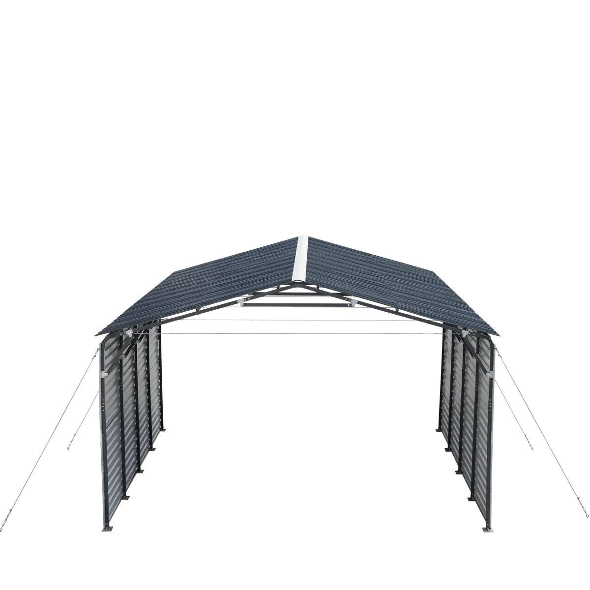 New 20’ x 20’ Metal Shed Carport, 10’ Enclosed Sidewalls, 400 Sq-Ft, 27 GA Corrugated Panels