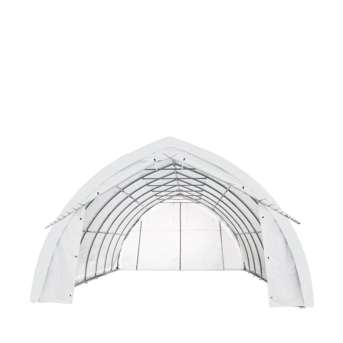 New 20' x 30' Arch Wall Peak Ceiling Storage Shelter with Heavy Duty 11 oz PE Cover & Drive Through Doors