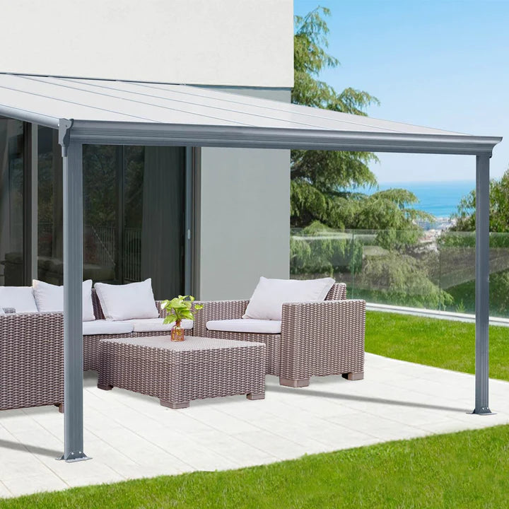 New 10’ x 10’ Aluminum Patio Cover with Clear Panels