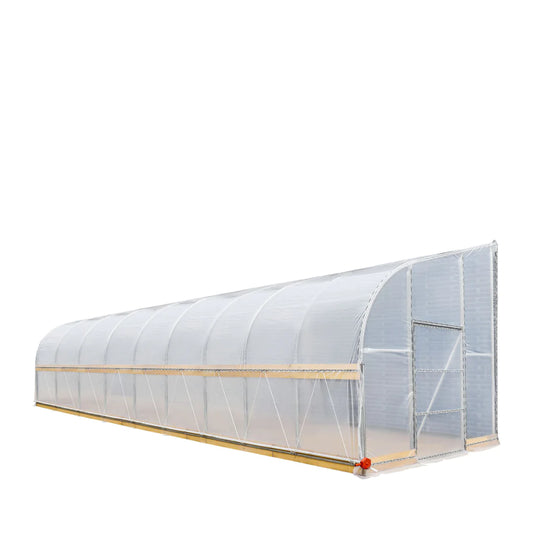 New 10’ x 40’ Lean-To Greenhouse Grow Tent w/6 Mil Clear EVA Plastic Film, Cold Frame, Hand Crank Roll-Up Side, 6-½’ Sidewall