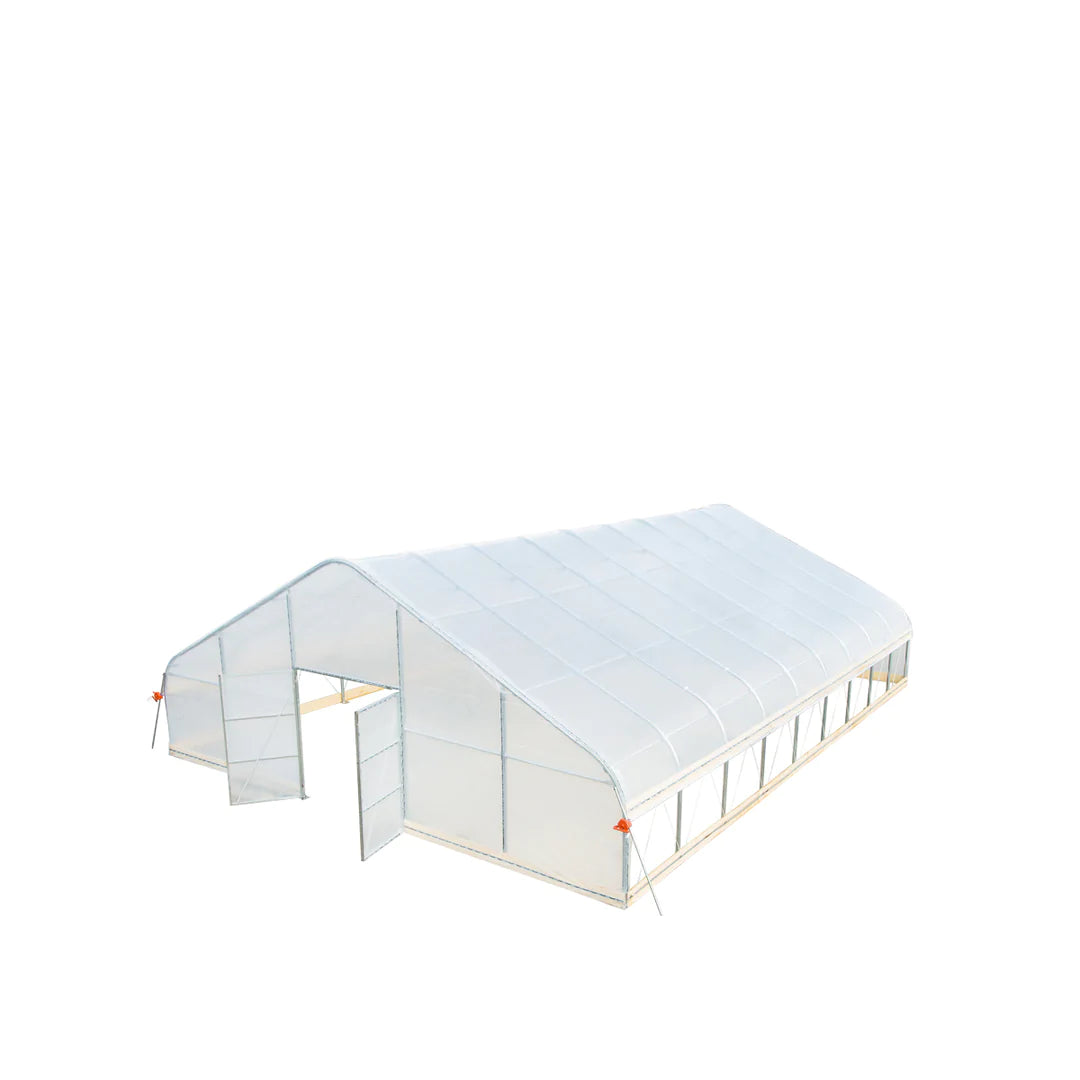 New 30’ x 40’ Tunnel Greenhouse Grow Tent w/6 Mil Clear EVA Plastic Film, Cold Frame, Hand Crank Roll-Up Sides, Peak Ceiling Roof