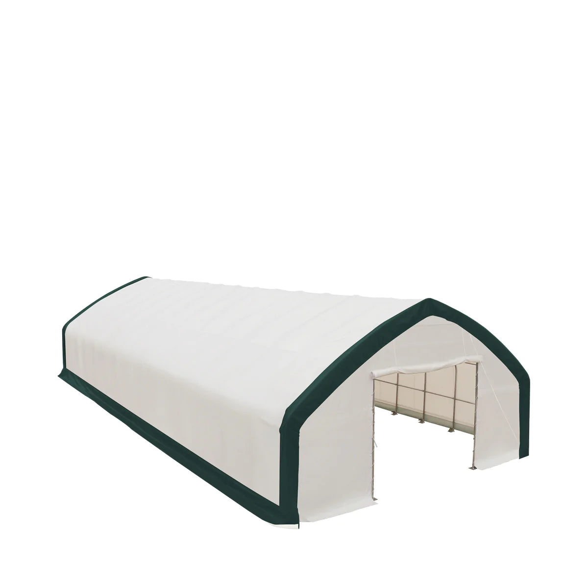 New 30' x 70' Straight Wall Peak Ceiling Storage Shelter with Heavy Duty 11 oz PE Cover & Drive Through Doors,