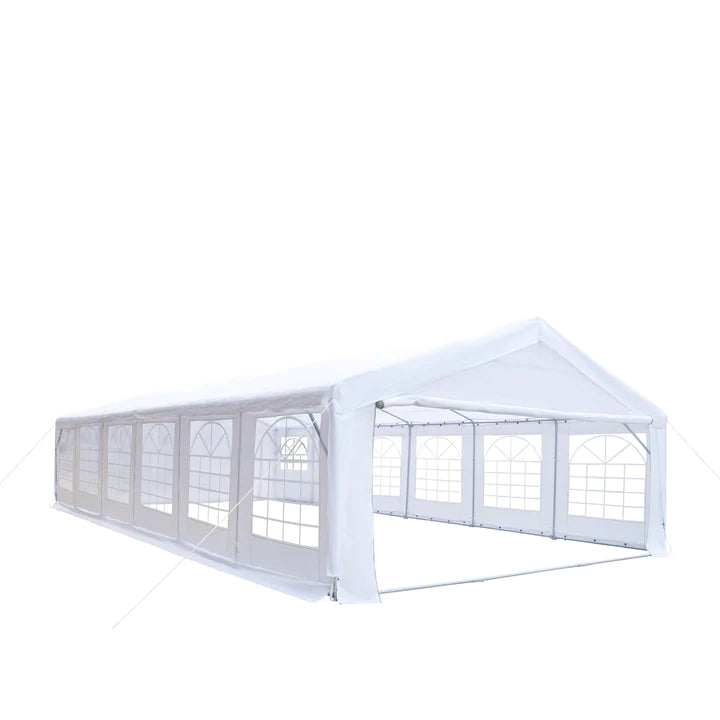 New 20' x 40' Heavy Duty Outdoor Party Tent with Removable Sidewalls and Roll-Up Doors, 11 oz PE Cover, 6’6” Overhead, 10’ Peak Ceiling