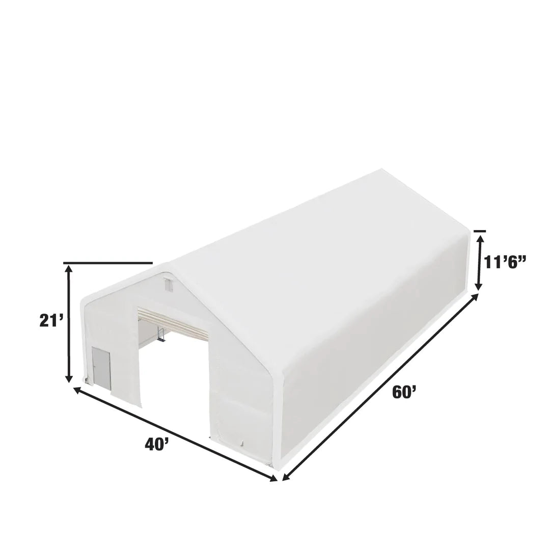 New Pro Series 40' x 60' Dual Truss Storage Shelter with Heavy Duty 21 oz PVC Cover & Drive Through Doors