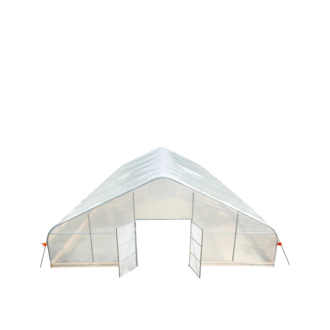 New 30’ x 50’ Tunnel Greenhouse Grow Tent w/6 Mil Clear EVA Plastic Film, Cold Frame, Hand Crank Roll-Up Sides, Peak Ceiling Roof