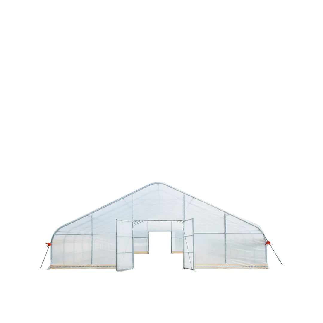 New 30’ x 80’ Tunnel Greenhouse Grow Tent w/6 Mil Clear EVA Plastic Film, Cold Frame, Hand Crank Roll-Up Sides, Peak Ceiling Roof