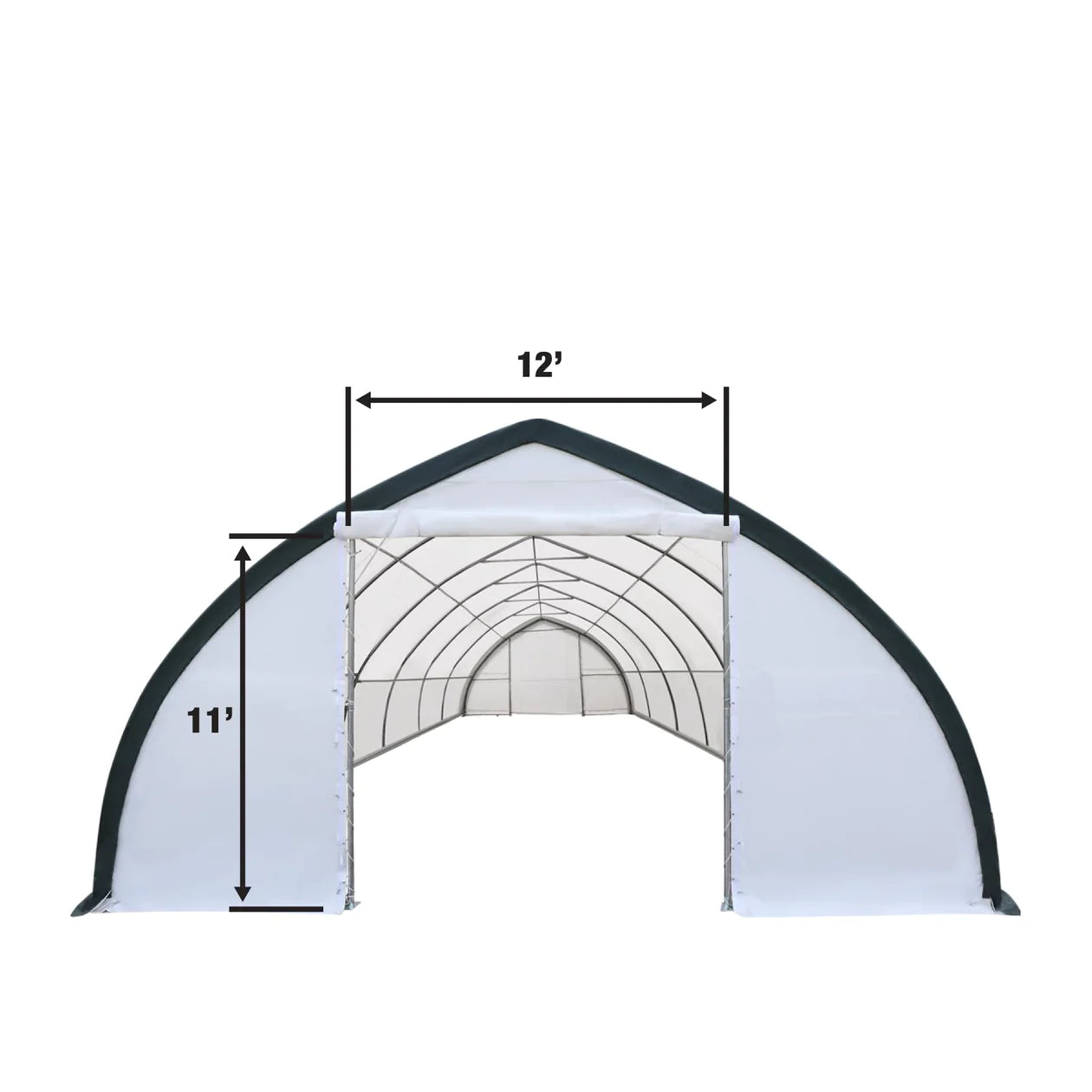 New 30' x 60' Peak Ceiling Storage Shelter with Heavy Duty 11 oz PE Cover & Drive Through Doors,