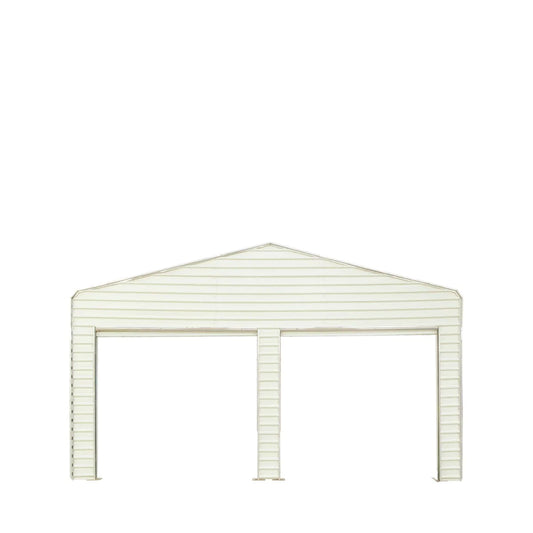 New Steel Carport Add-on Package Kit, Front-wall with roll up doors and Back-wall