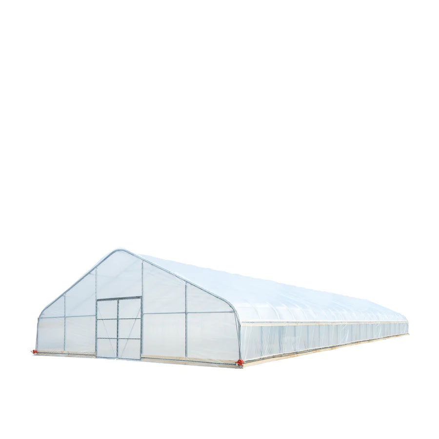 New 30’ x 80’ Tunnel Greenhouse Grow Tent w/6 Mil Clear EVA Plastic Film, Cold Frame, Hand Crank Roll-Up Sides, Peak Ceiling Roof