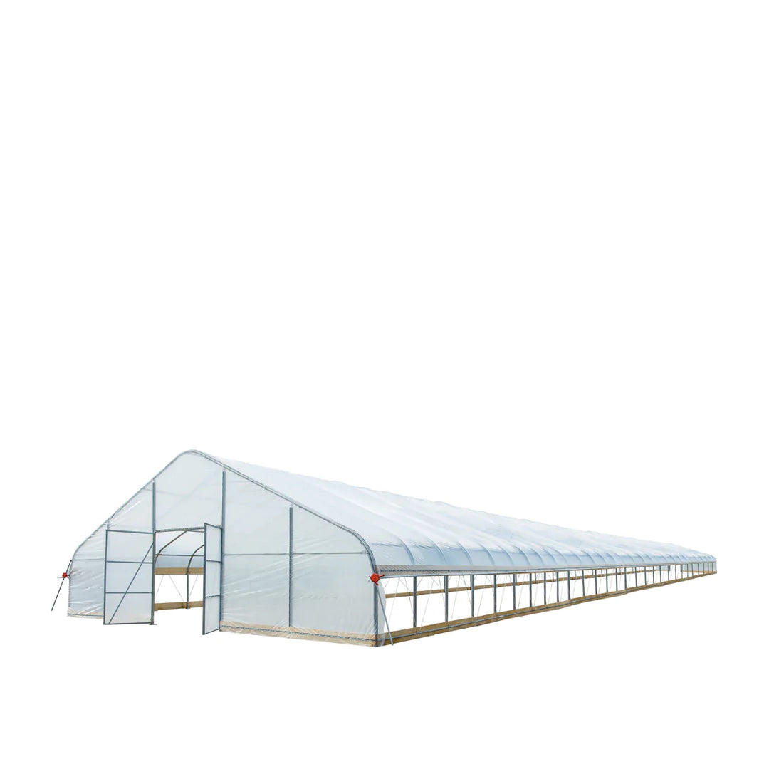 New 30’ x 120’ Tunnel Greenhouse Grow Tent w/6 Mil Clear EVA Plastic Film, Cold Frame, Hand Crank Roll-Up Sides, Peak Ceiling Roof