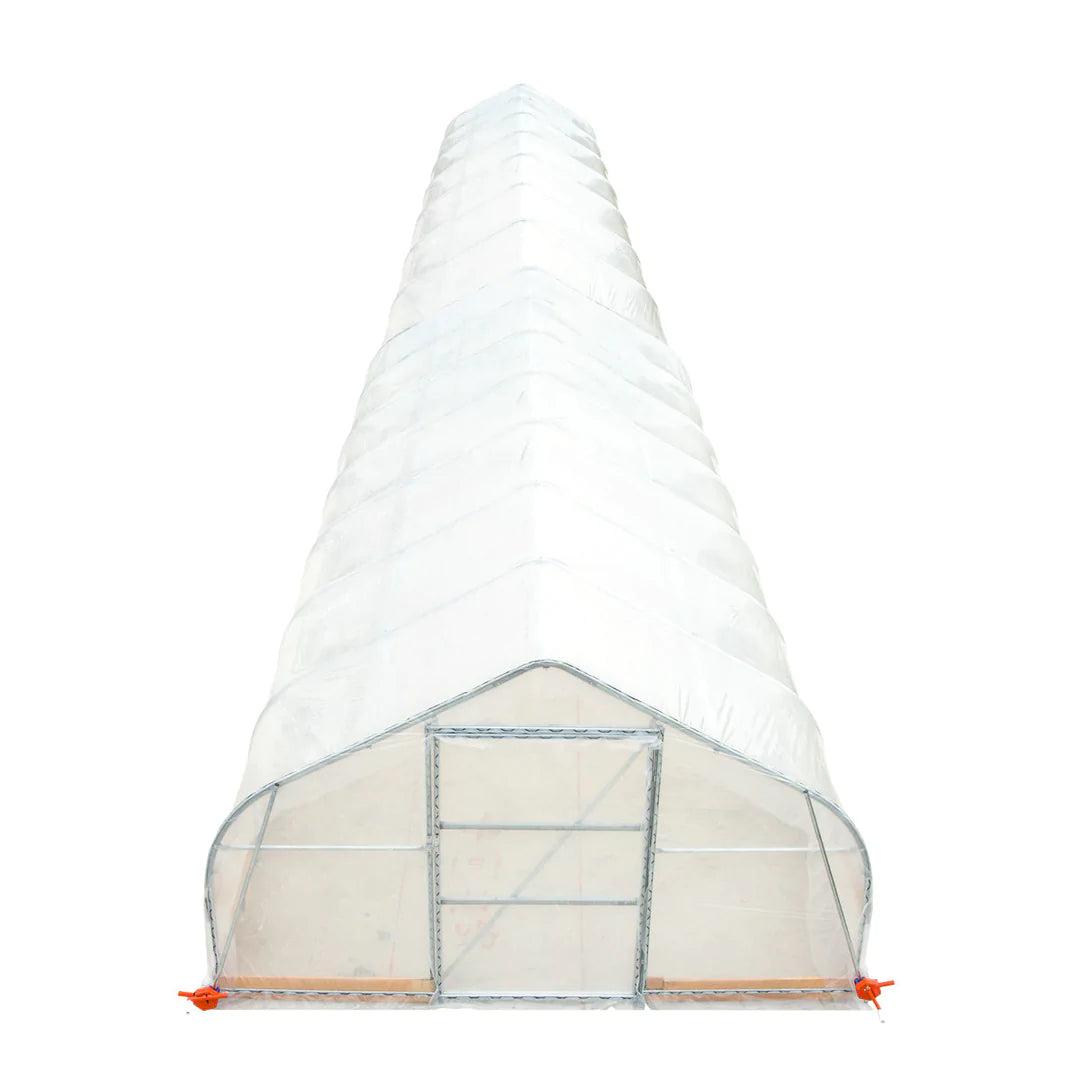 New 12’ x 60’ Tunnel Greenhouse Grow Tent w/6 Mil Clear EVA Plastic Film, Cold Frame, Hand Crank Roll-Up Sides, Peak Ceiling Roof