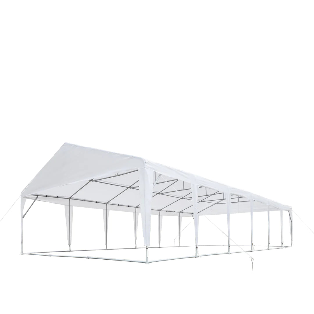 New 20' x 40' Heavy Duty Outdoor Party Tent, 11 oz PE Cover, 6’6” Overhead, 10’ Peak Ceiling