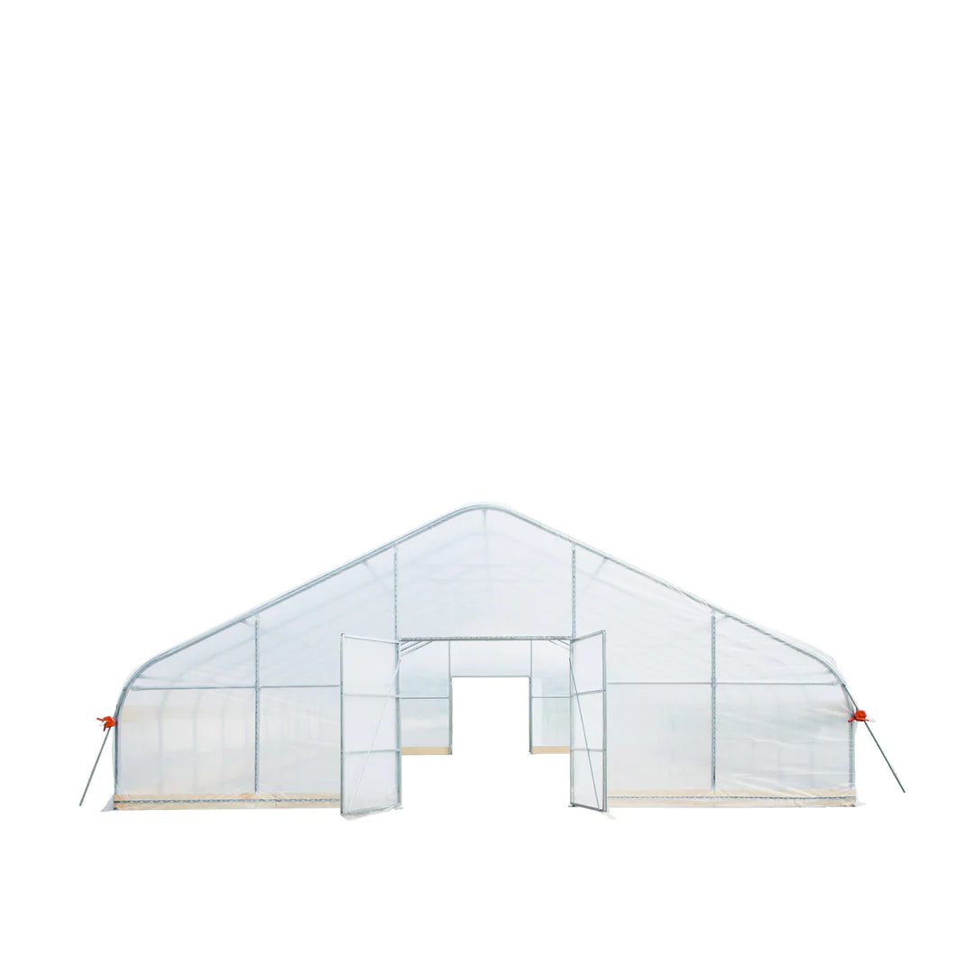 New 30’ x 40’ Tunnel Greenhouse Grow Tent w/6 Mil Clear EVA Plastic Film, Cold Frame, Hand Crank Roll-Up Sides, Peak Ceiling Roof