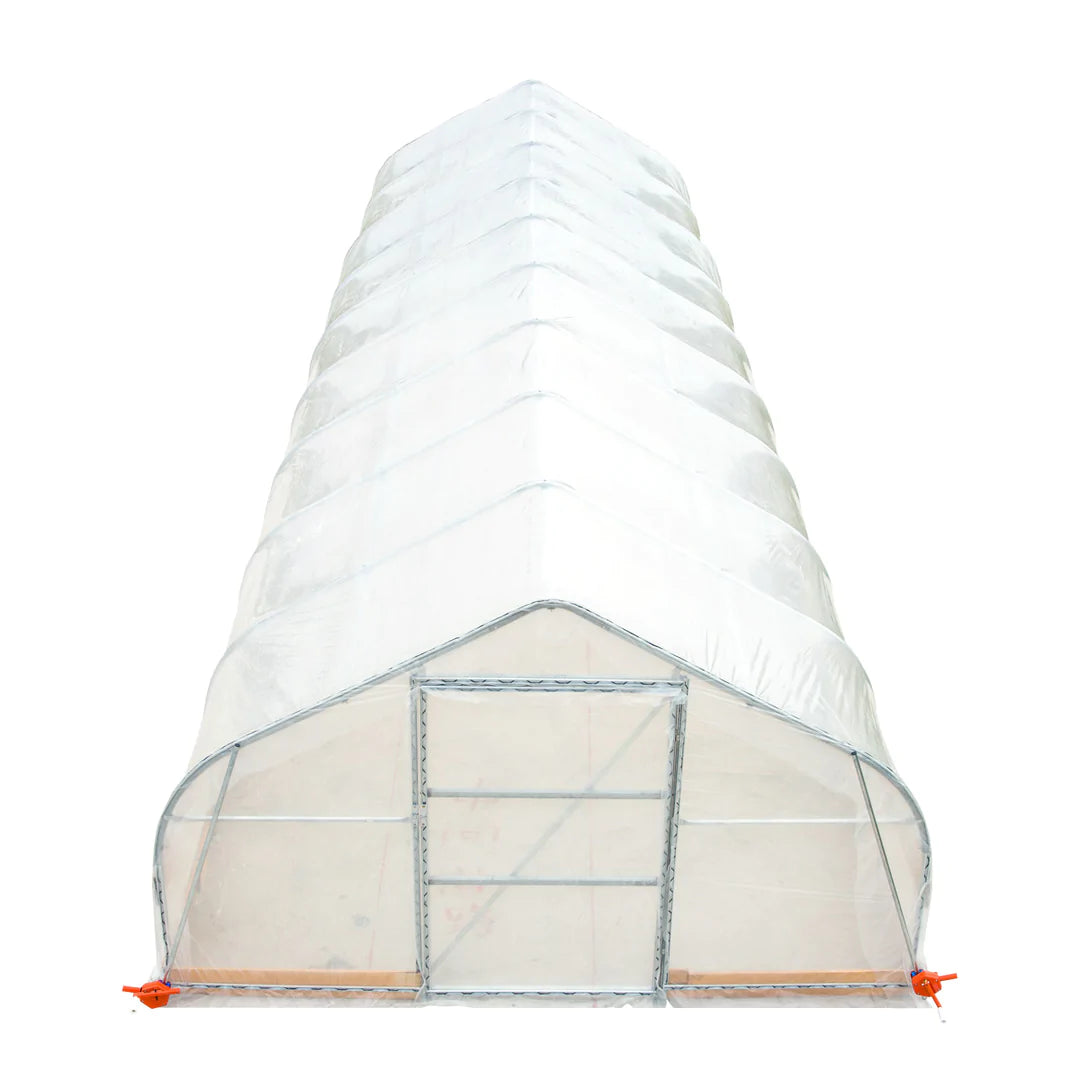 New 12’ x 40’ Tunnel Greenhouse Grow Tent w/6 Mil Clear EVA Plastic Film, Cold Frame, Hand Crank Roll-Up Sides, Peak Ceiling Roof